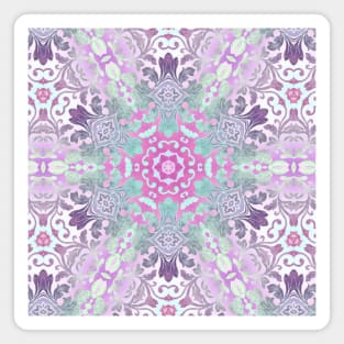 1980s girly preppy bohemian pastel pink lilac purple mandala Magnet